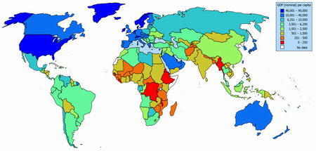 Номинальный ВВП на душу населения, 2006 год